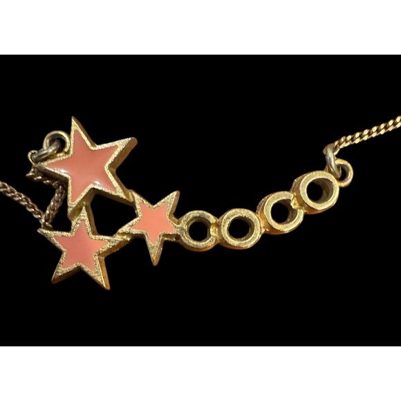 Chanel 01 P Pink Enamel Star Necklace Gold Tone - Picture 3 of 8